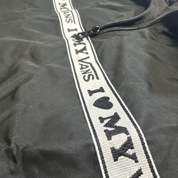 Vans Women's I Love My Vans Size Small Black Full Zip Crop Windbreaker Jacket - Picture 3 of 7
